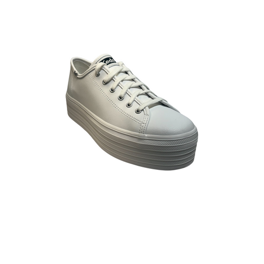 Keds Triple Up Leather Shoes White Leopard