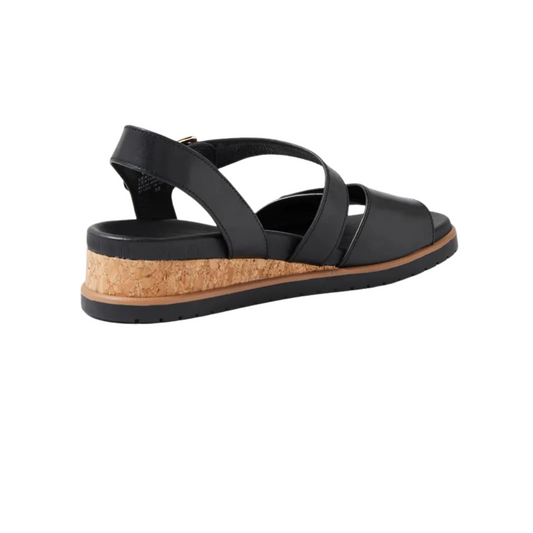 Ziera Vamsy Black Leather Sandals