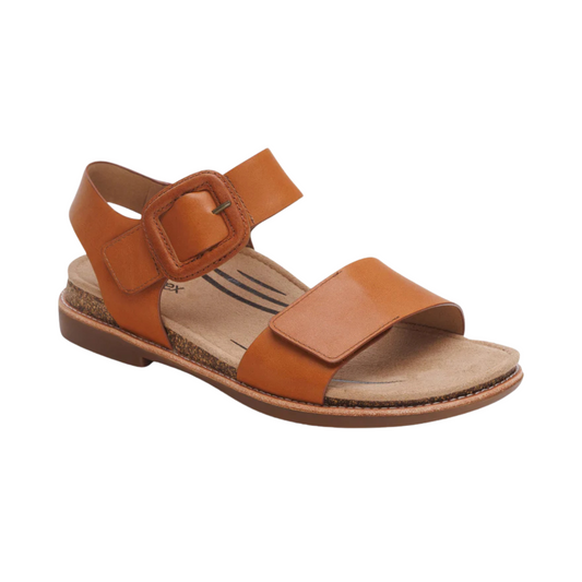 Aetrex Claire Quarter Strap Sandal - Cognac