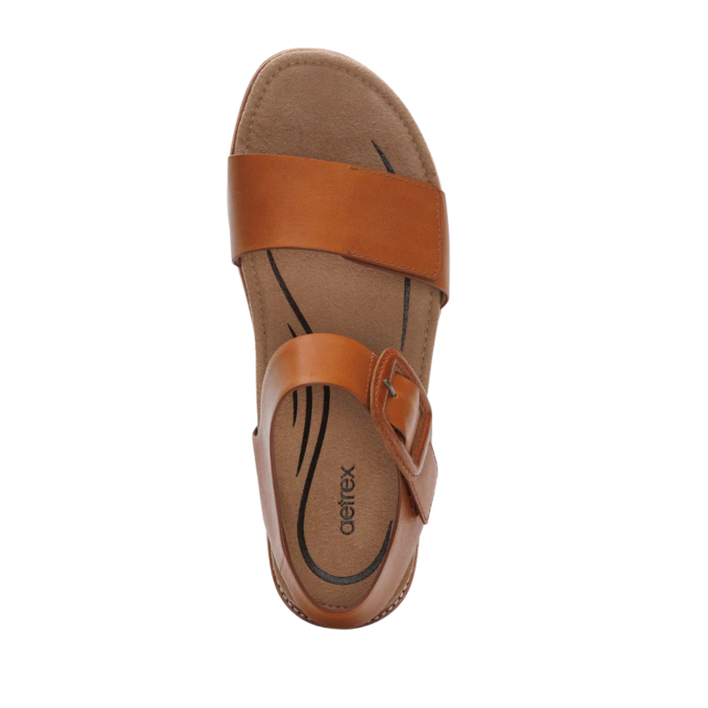 Aetrex Claire Quarter Strap Sandal - Cognac