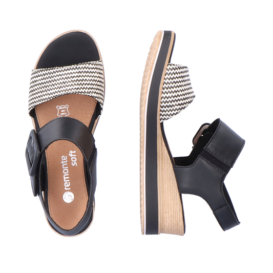 Remonte Wilmslow D64 Black/ Black White Stripe