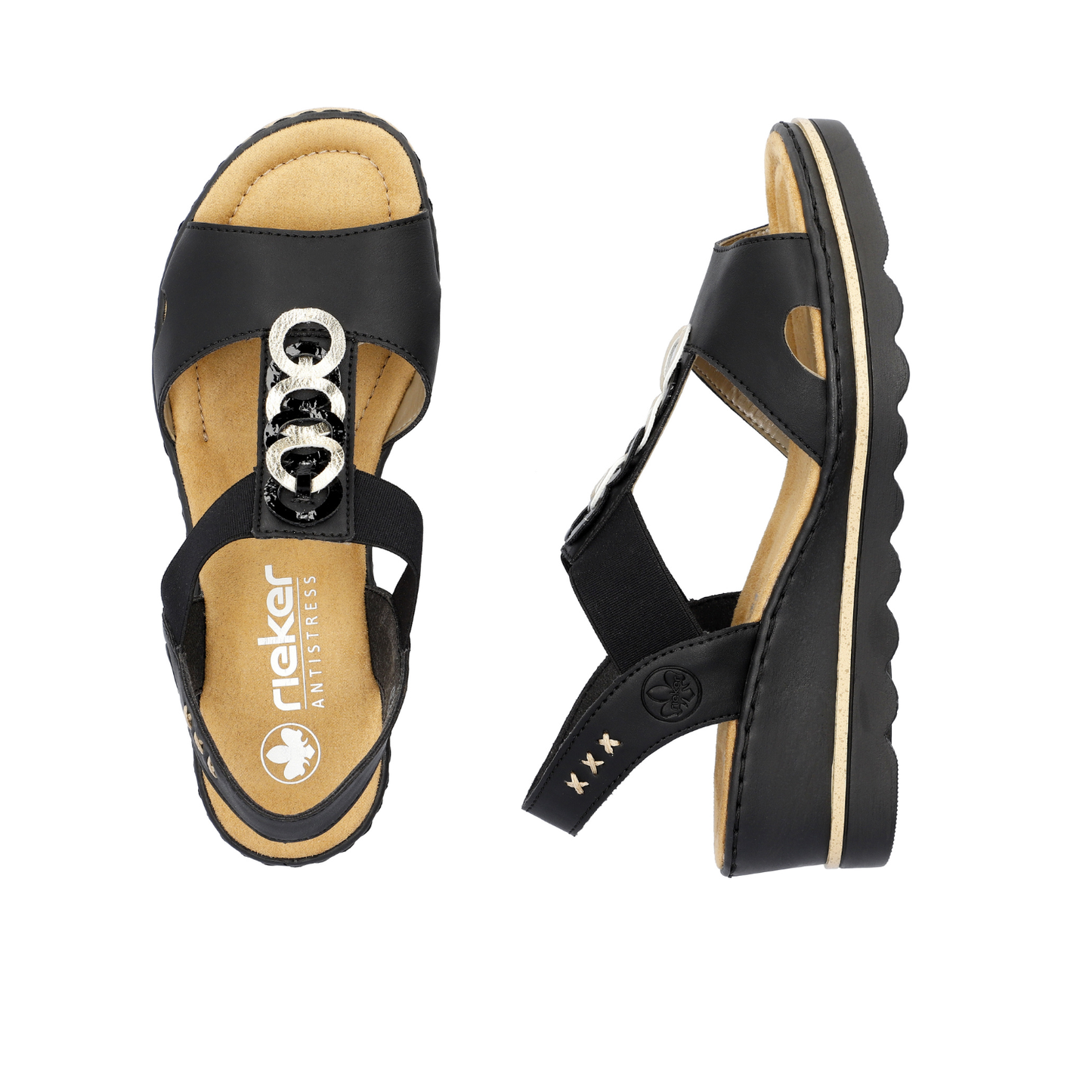 Rieker Wright674 Black/Gold