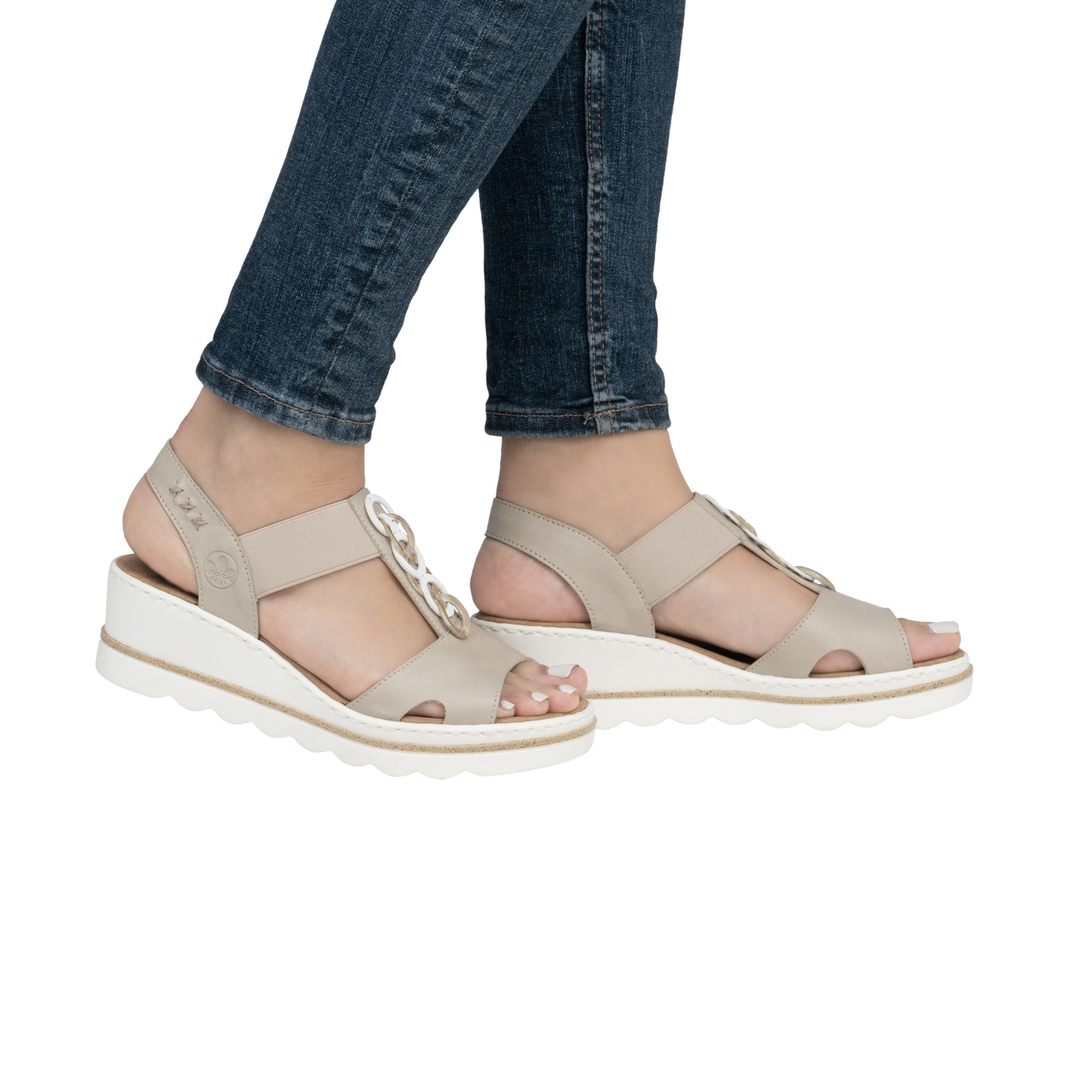 Rieker Wright674 Beige/White