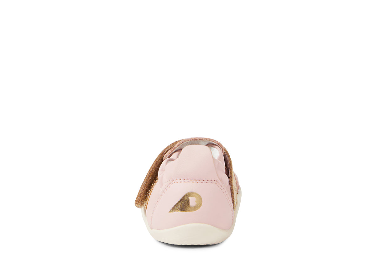 Xp Go Ballet Pink Gold Leather Flat Shoes