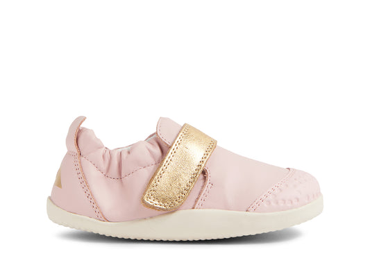 Xp Go Ballet Pink Gold Leather Flat Shoes