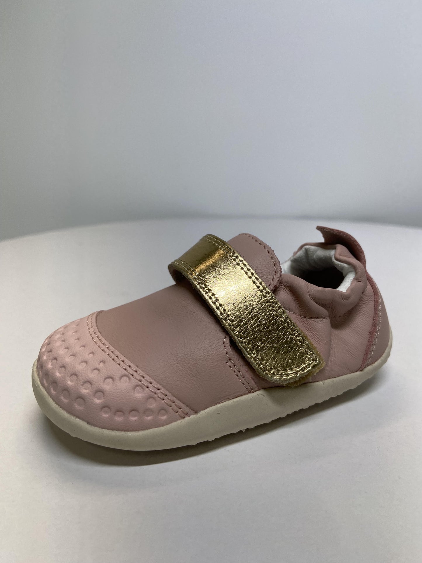 Xp Go Ballet Pink Gold Leather Flat Shoes