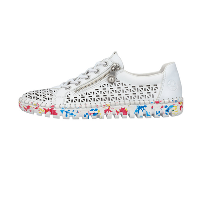 Rieker Dillard M23 White Flowers