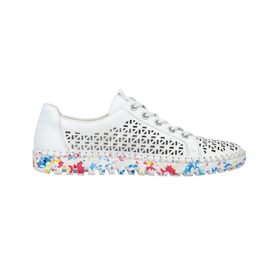 Rieker Dillard M23 White Flowers