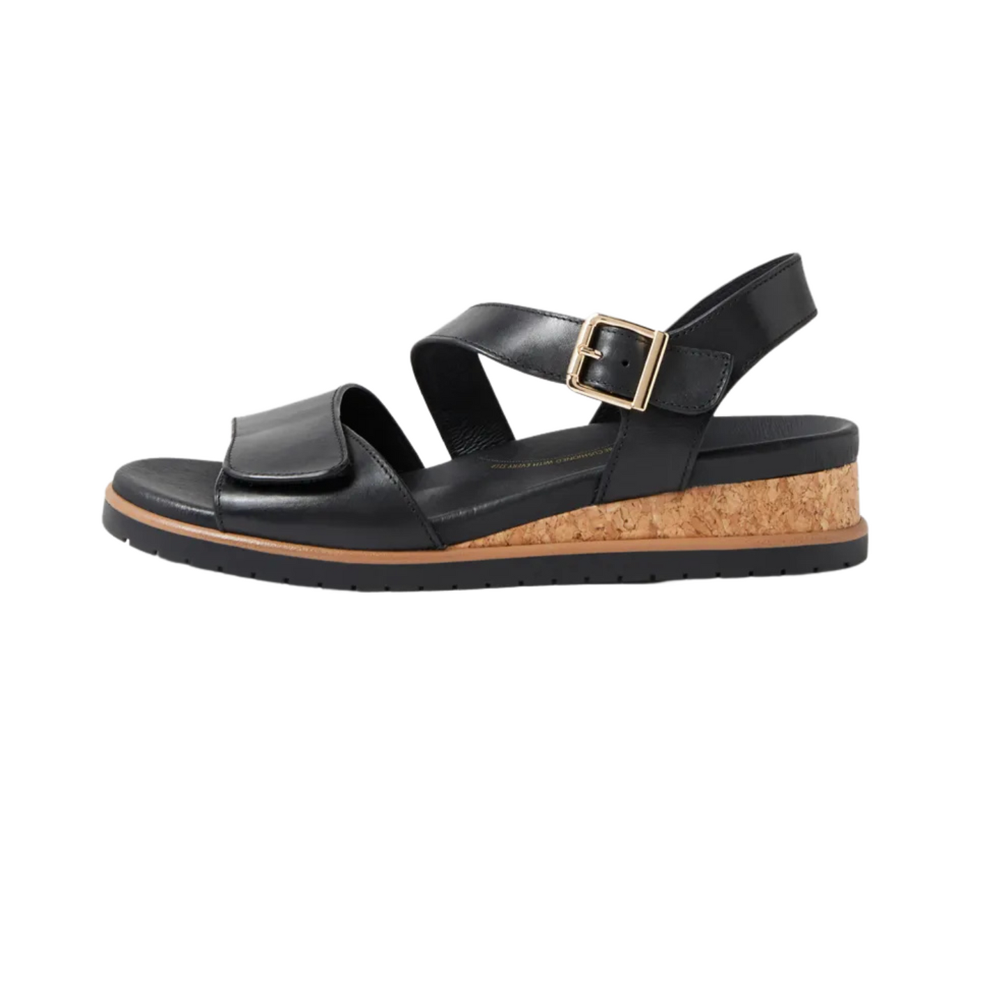 Ziera Vamsy Black Leather Sandals