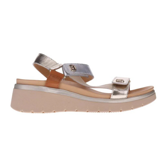 Mia Vita Candice Sandal - Soft Gold/Silver Multi