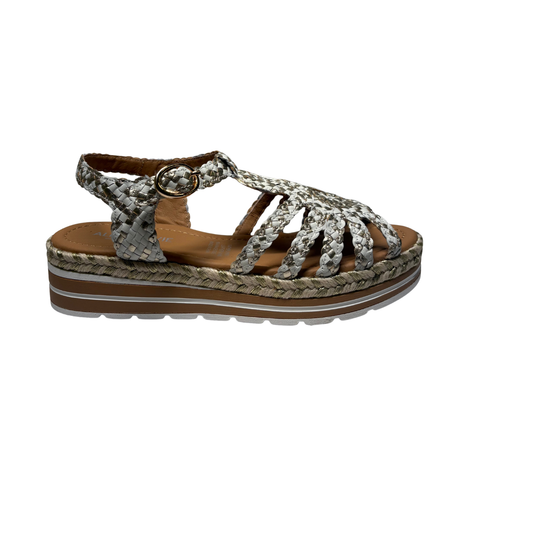 Alfie & Evie Kurt Sandals Cream and Gold