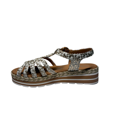 Alfie & Evie Kurt Sandals Cream and Gold