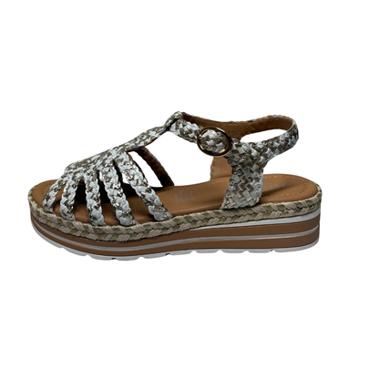 Alfie & Evie Kurt Sandals Cream and Gold