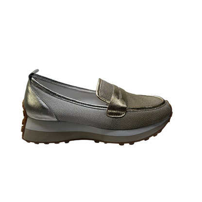 Django & Juliette Shadya Gold Silver Multi Fabric Sneakers