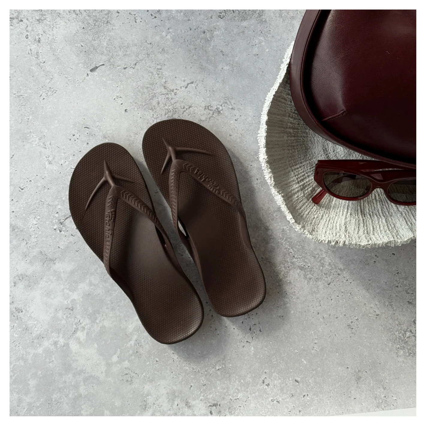Archies Arch Support Jandals Brown