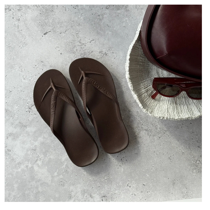 Archies Arch Support Jandals Brown