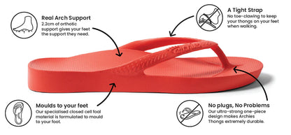 Archies Arch Support Jandals Coral
