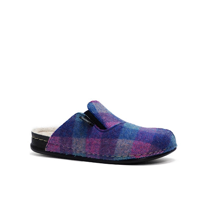Dr Feet Hilda purple tartan