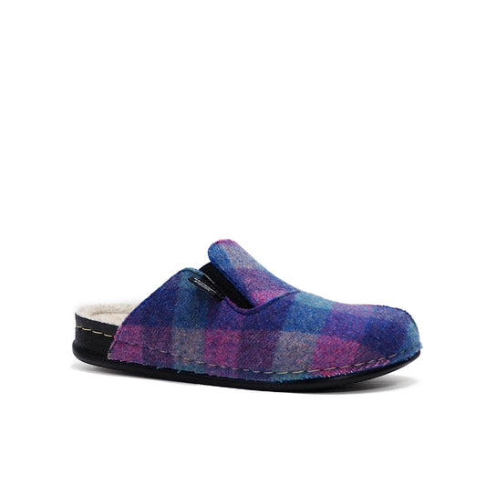 Dr Feet Hilda purple tartan